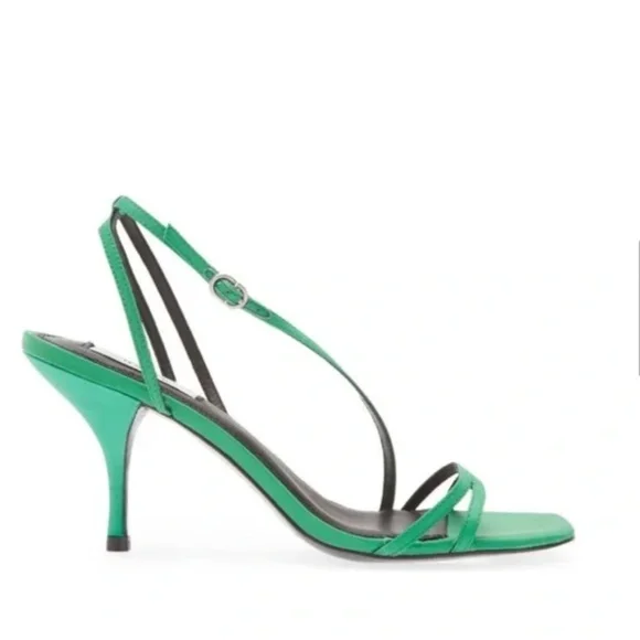 Reiss Bali Emerald Green Midi Heels Strappy Sandals size EU 38 - Picture 3 of 16